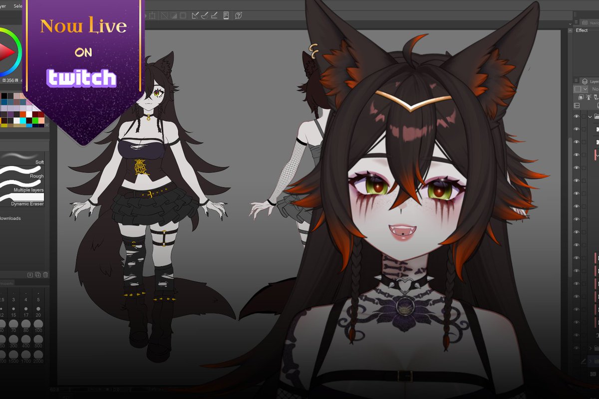 LadyTalaria's tweet photo. LIVE Working on my Ref Sheet! https://t.co/MSSGhcwQKR