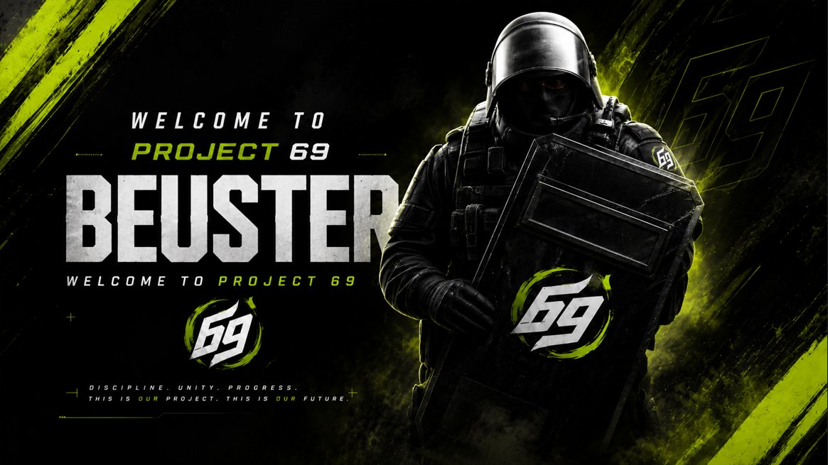 Project69R6S's tweet photo. 🚨 ROSTER UPDATE 🚨
🛡️ BEUSTER joins PROJECT 69
The wall is here.
Welcome to the squad!
@BeusterR6S 
#P69 #R6ESPORTS https://t.co/cQ5qRPFjkR