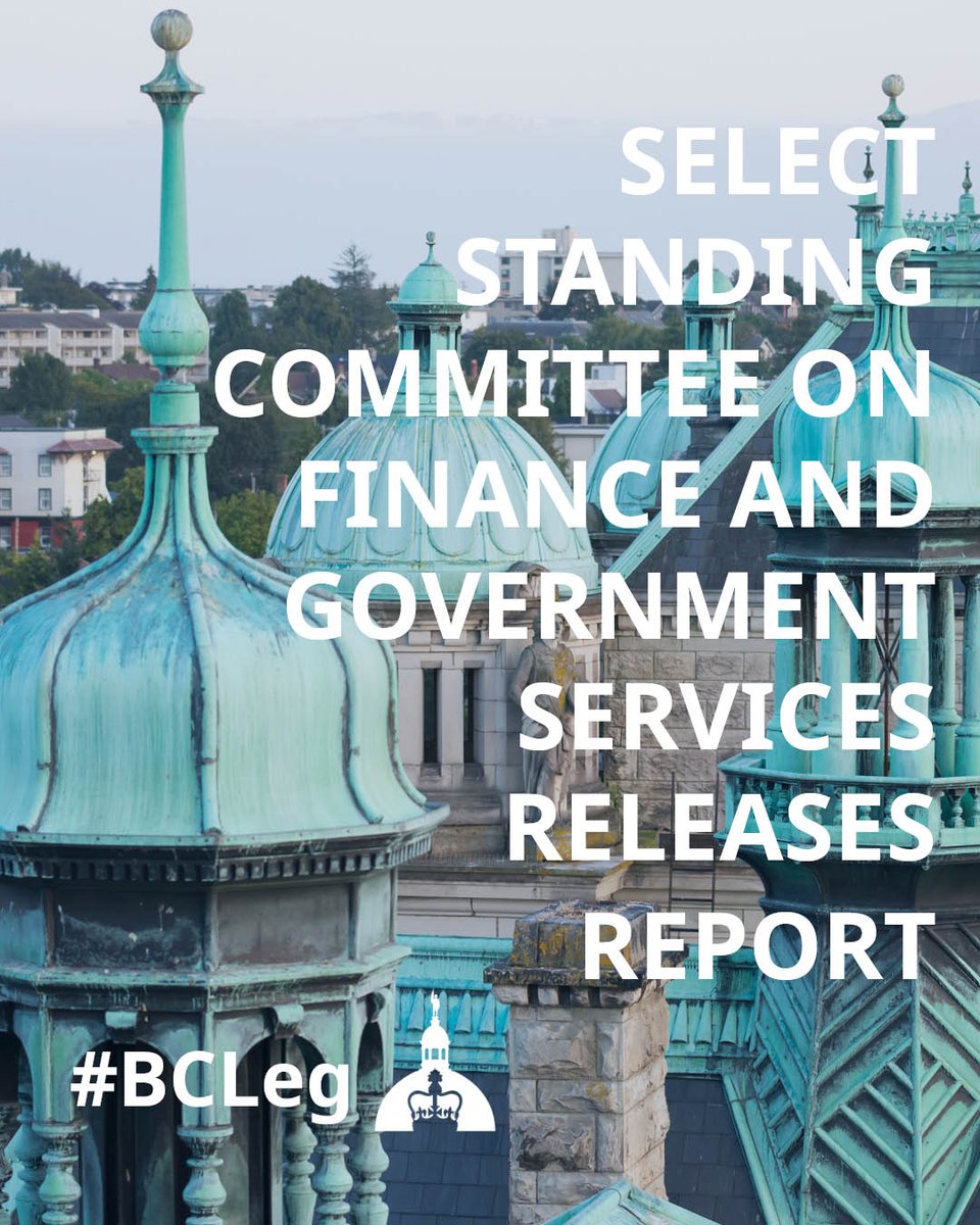 BCLegislature's tweet photo. The #BCLeg Finance Committee released its interim report today summarizing its operational update meetings with statutory officers. Read the report and learn more: https://t.co/nqPcrd5Ebs  #bcpoli https://t.co/sEMYkcLTXy