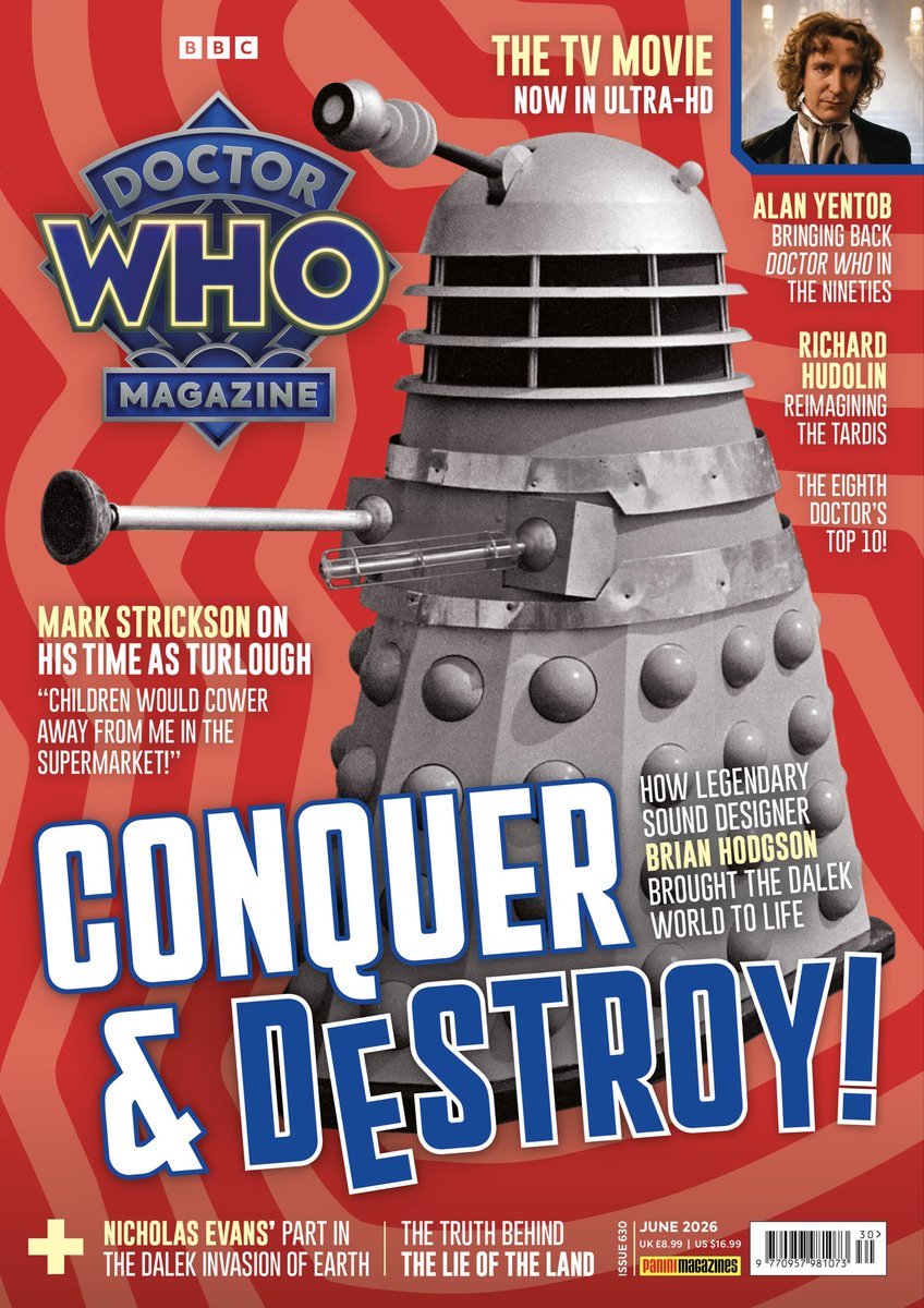 DWMtweets's tweet photo. 🚨 EXTERMINATE! EXTERMINATE! 

⭐️In #DWM issue 630, Brian Hodgson, the legendary Radiophonic Workshop creator behind the iconic Dalek voices and the sound of the TARDIS reveals stories from his time on #DoctorWho 

🔗 https://t.co/kd1eB5Tkqw

#DWMtweets #doctorwhomagazine https://t.co/xDD9Zvdc2c