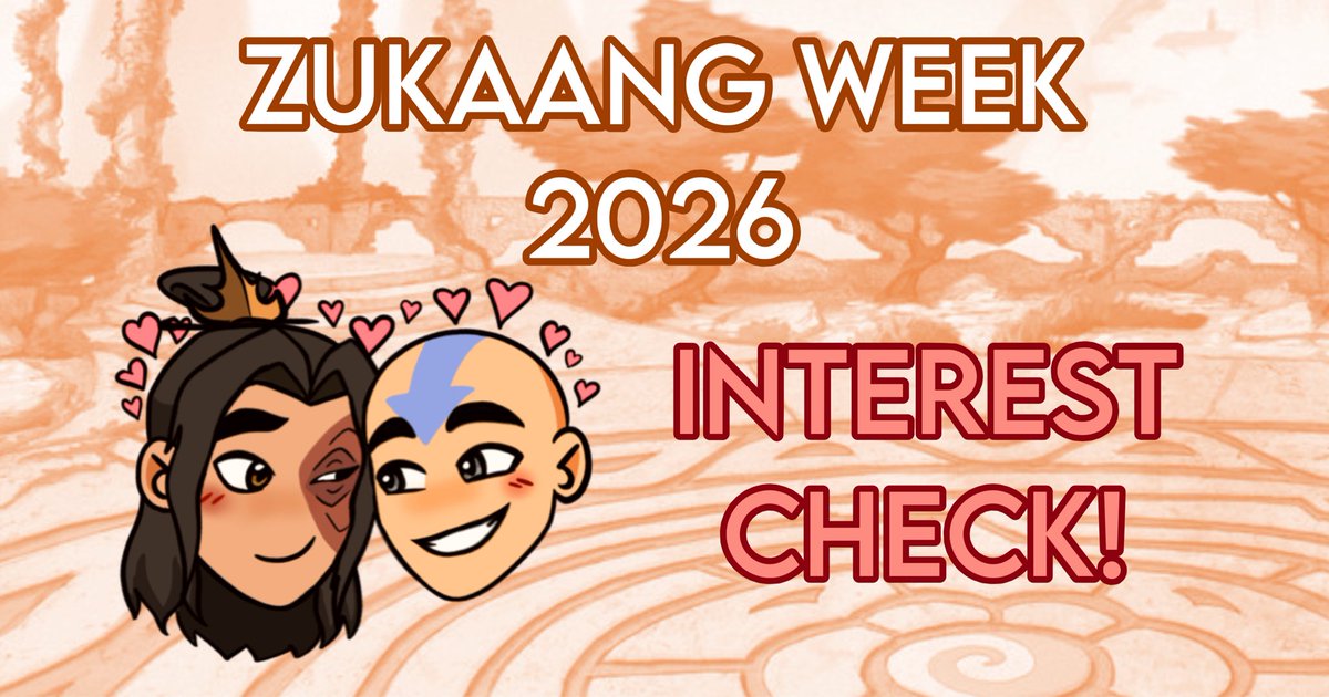 kjthenbee's tweet photo. Hiiii everyone! I’m running this year’s Zukaang Week over on Tumblr. We’re starting things off with an interest check survey! Dates are still TBD, but will likely be in late Aug/early Sept.

Link to survey in the replies!

🔥❤️🌪️

#zukaang #atla #zukaangweek #zukaangweek2026 https://t.co/VXjWIX23XZ
