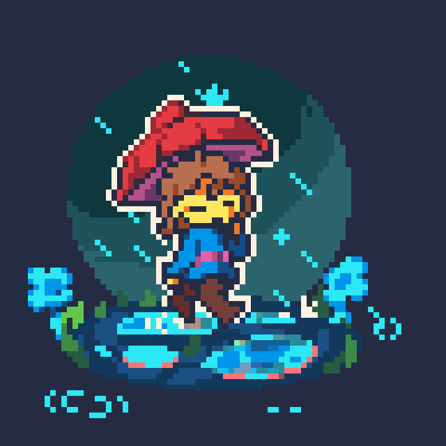 Li_RoArt's tweet photo. Walking down with the rain 

#undertale #pixelart #ドット絵 https://t.co/UekP6oKYrV