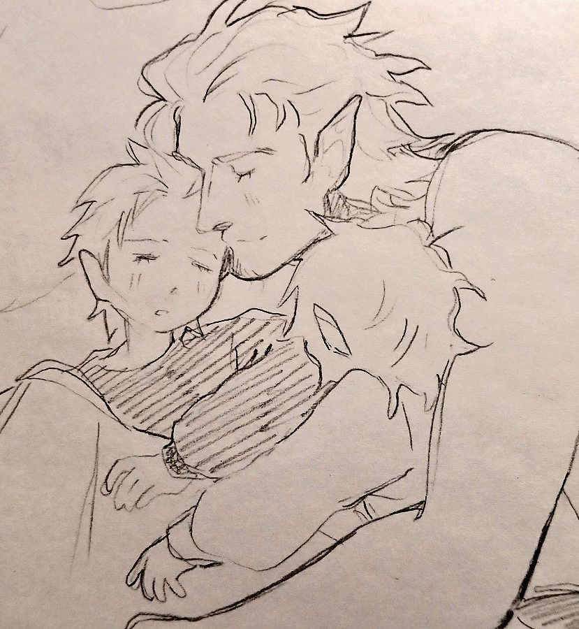 awfulwizard's tweet photo. aww... this old sketch i did of sparda and his stupid boys... his little numbskulls https://t.co/a4eBE2JD7G