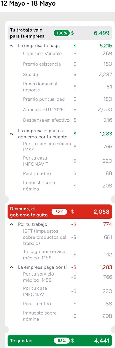 alndro15's tweet photo. Así quiere ser presidente de México, esta es la manera en la que de manera descarada en @gruposalinas te roban, haciéndote creer que cada semana te adelantan tu pago de utilidades cuando se ve que no es así, te quita el concepto de un pago y te agrega el PTU 2025 
@GobiernoMX https://t.co/aIgVrEm6CM