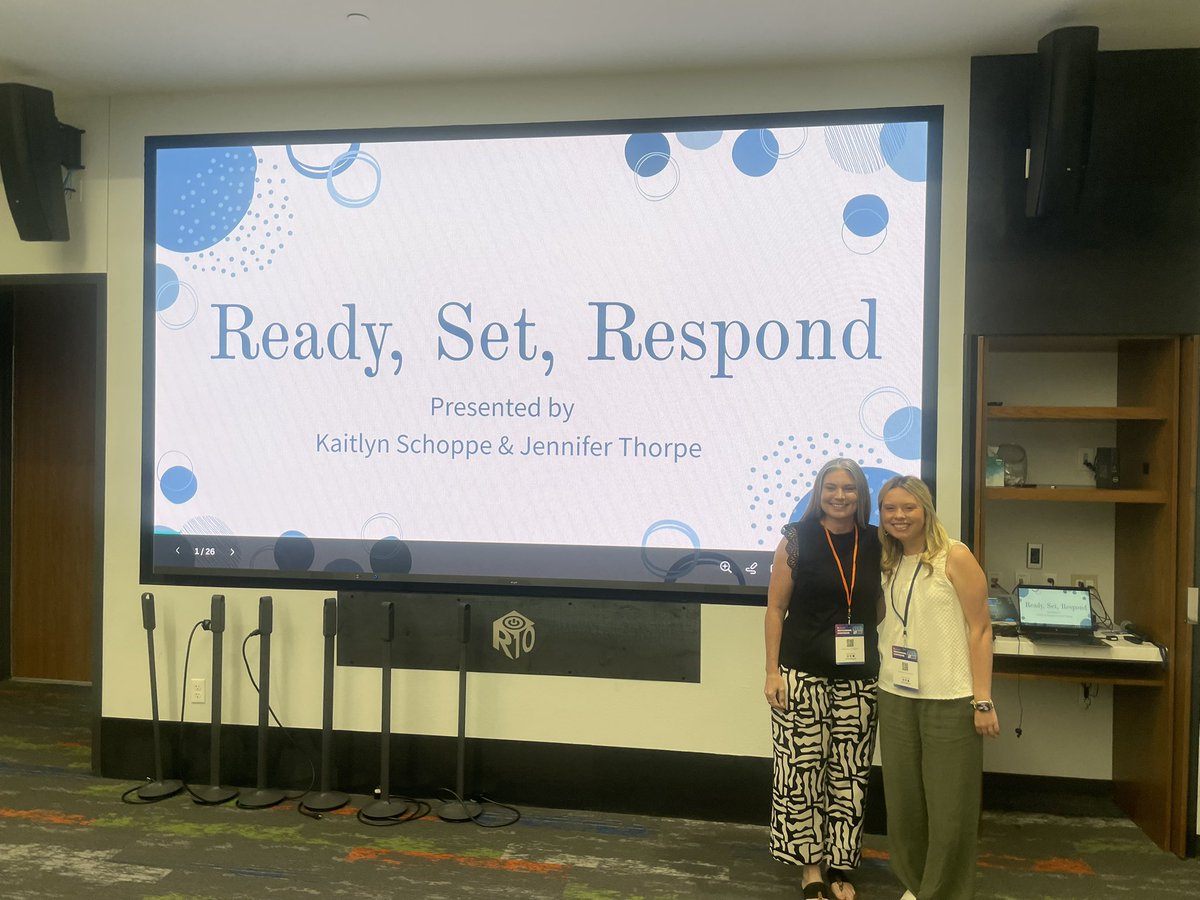 prekmsschoppe's tweet photo. Took a little break from summer to present at region 10! Year 6 has truly been a year of growth and pushing myself outside my comfort zone.  So thankful for this opportunity and to get to do it alongside my amazing friend and team teaching partner! @JennRThorpe https://t.co/Rrmd3XEj3H