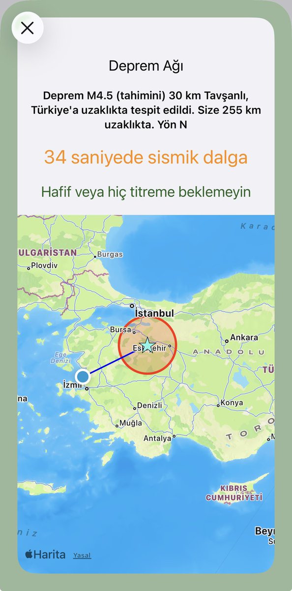 vuy1925's tweet photo. İzmir için #Deprem uyarısı geldi.
Hisseden oldu mu? https://t.co/8LTyM5b7QO