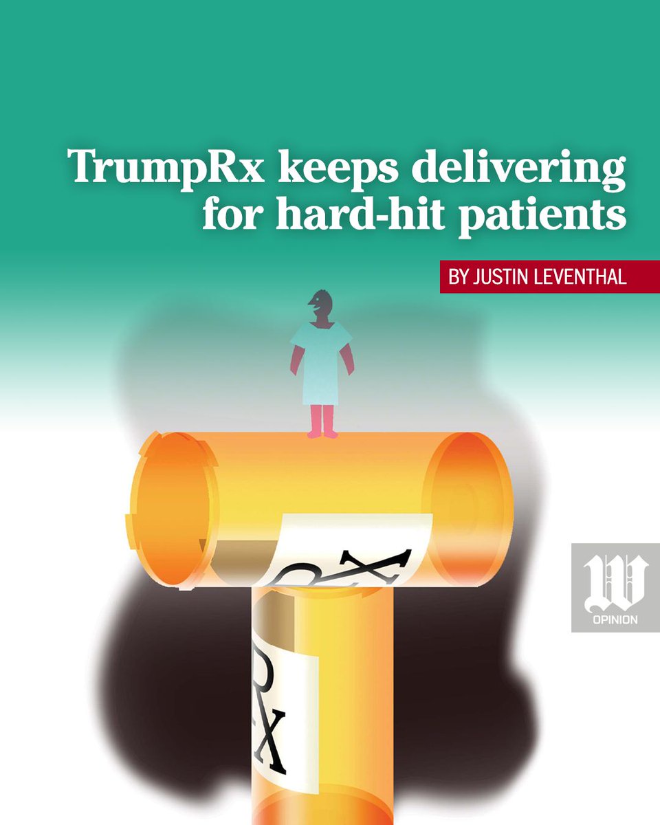 WashTimesOpEd's tweet photo. “Patients can use TrumpRx to locate the lowest-priced pharmacy in their neighborhood. And if they want a better option, they can order discount prescriptions online and receive them at their homes in two days or less,” @JustinLeventhal explains. https://t.co/mHP6y4PaZA