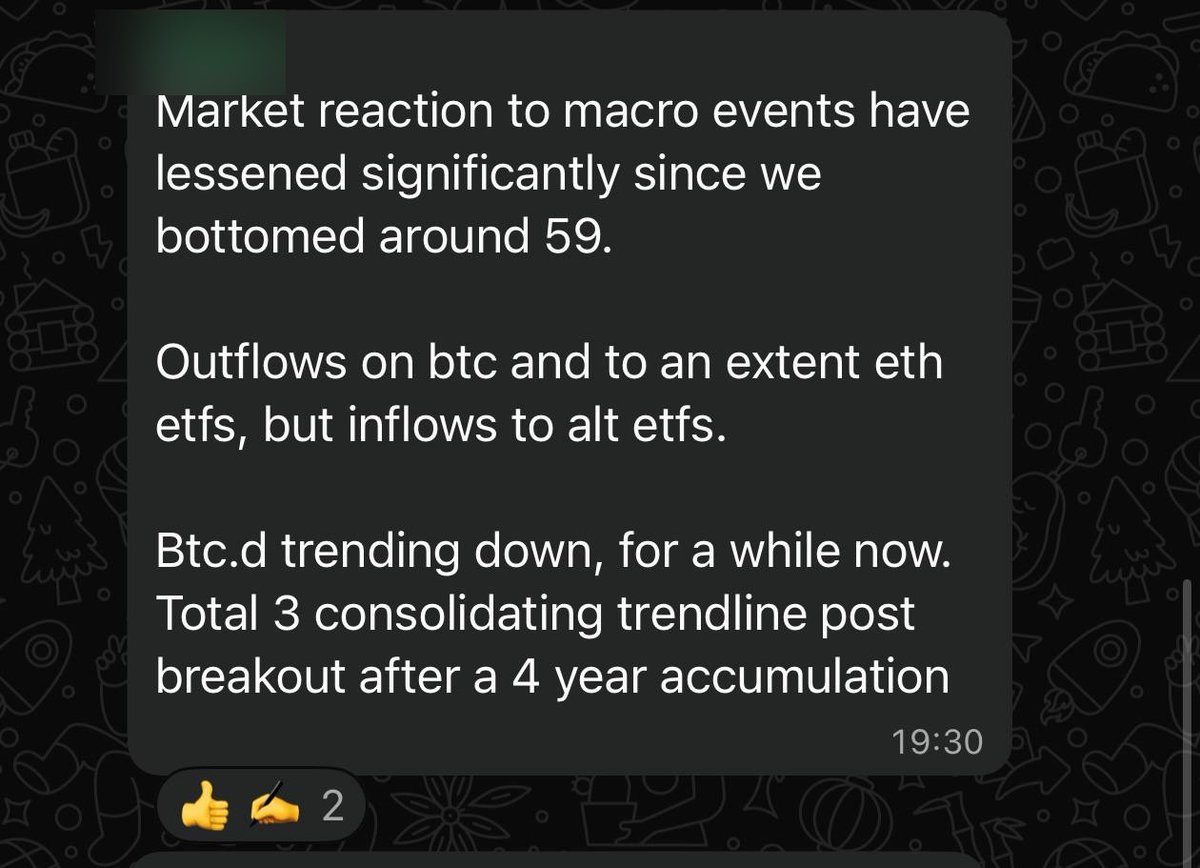 BlockBytesVC's tweet photo. macro used to shake the whole market. not anymore 🐧

btc and eth ETFs bleeding out while alt ETFs are quietly filling up. btc dominance fading. total3 coiling.

the rotation is happening right in front of you. most won't notice until it's too late.

penguins notice early 🧊 https://t.co/Zfox4UJqVw