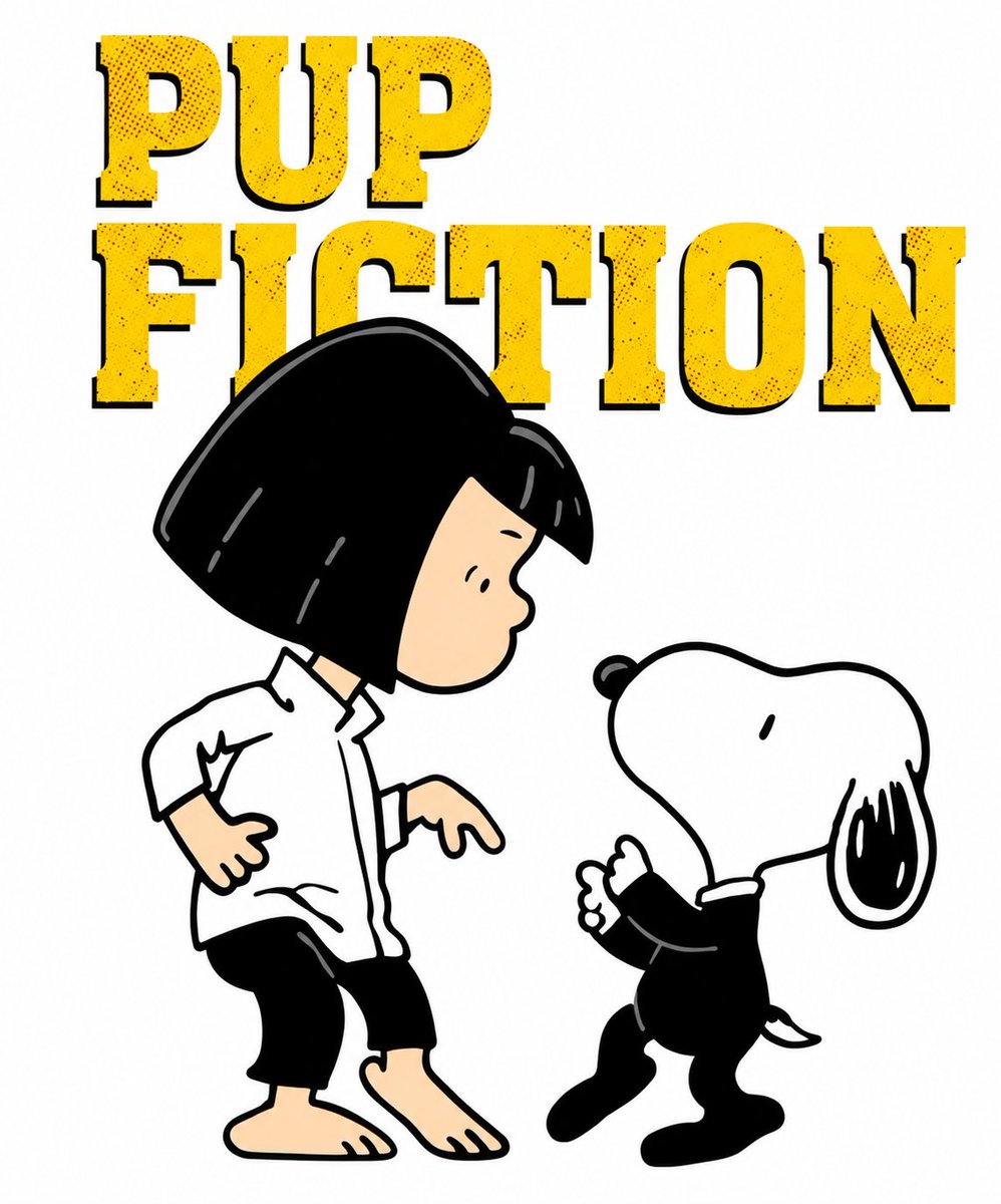snoopyb047's tweet photo. Pup fiction x snoopy https://t.co/iolcHzTNgd