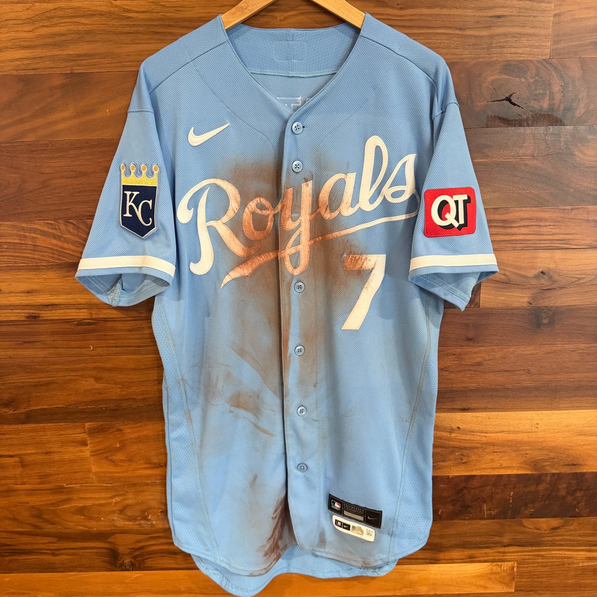 RoyalsAuthentic's tweet photo. Our auction is live and ready for bids! Visit https://t.co/00w7gzgq4v to see this game-used Bobby Witt Jr. jersey! https://t.co/Zi3fFxiBRH