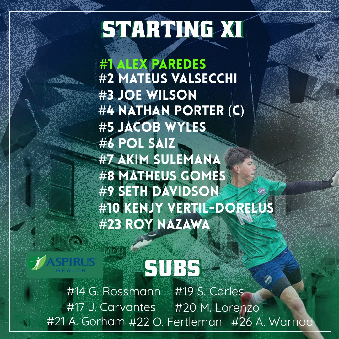 DuluthFC's tweet photo. Your starters vs Joy 💪⚓️

#DuluthFC #BlueGreens #NPSL https://t.co/PB2Un9UiQi