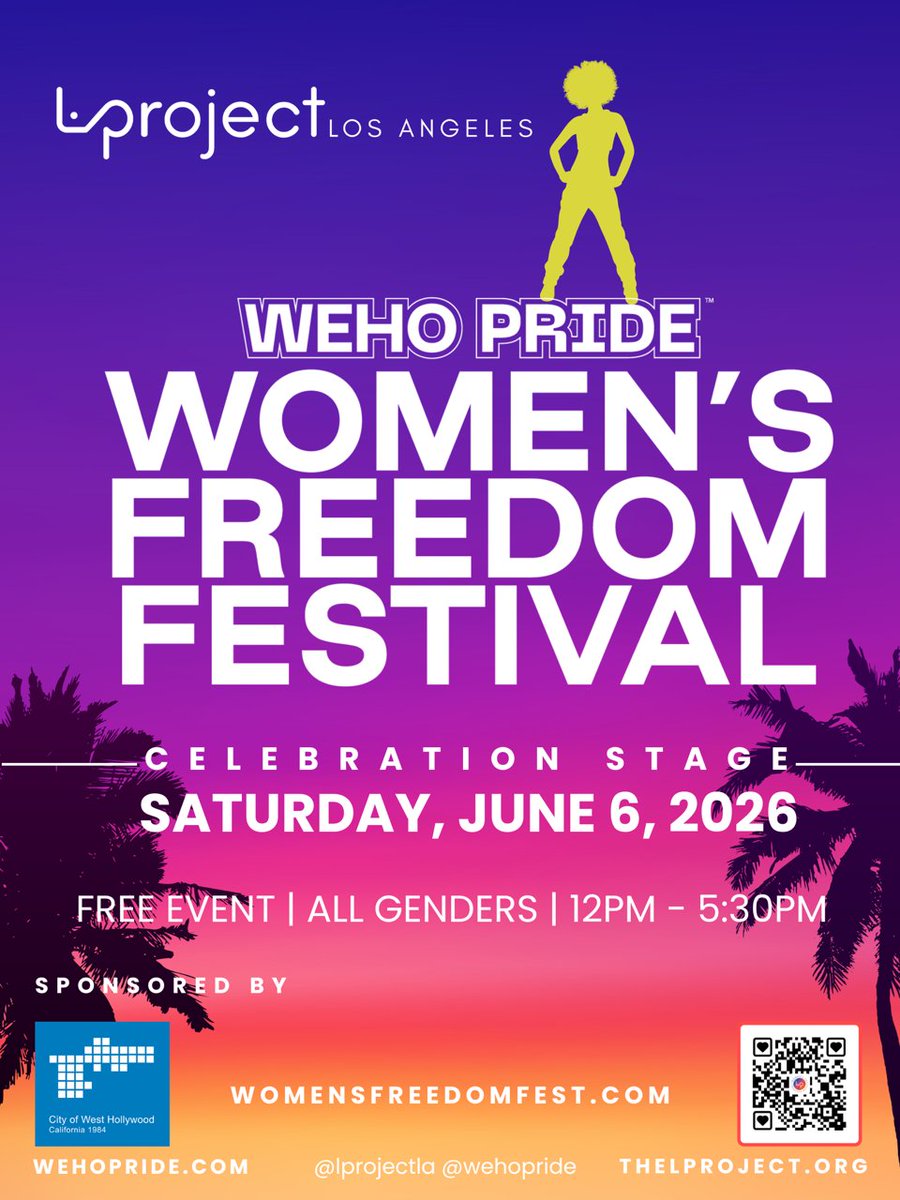 WeHoCity's tweet photo. Meet us at the Women's Freedom Festival! 🎤 Featuring LGBTQ+ and BIPOC women, non-binary artists, and activists!
 
🗓️ Saturday, June 6 at 12 PM
📌 Celebration Stage at Santa Monica Blvd. and Robertson Blvd.
 
Details at https://t.co/W1BkO1gR4b ✨ https://t.co/AiMgteTEH5