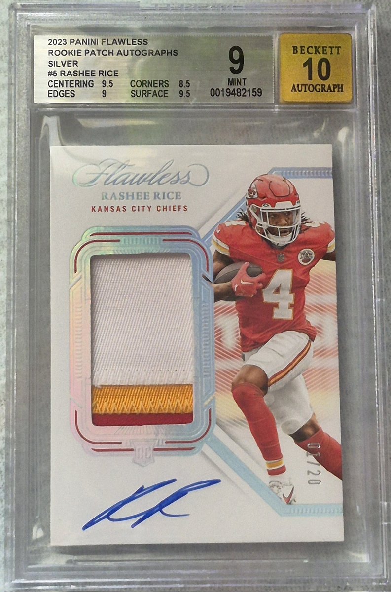 MiamiFan133's tweet photo. @cardboardbst Shough /75, lean more towards a 9 than a 10. $240

Rice /20 $250 https://t.co/vvWcIMJkUt