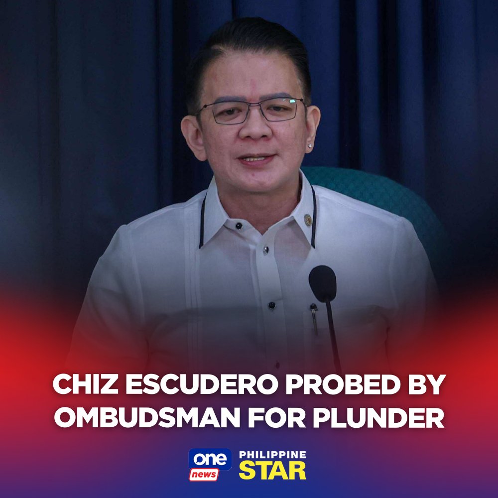 PhilippineStar's tweet photo. Former Senate president Francis Escudero is facing a plunder complaint before the Office of the Ombudsman for allegedly receiving P586 million worth of kickbacks from flood control projects. https://t.co/6URydHDNv6 | via @onenewsph https://t.co/k5J5Sefn9t