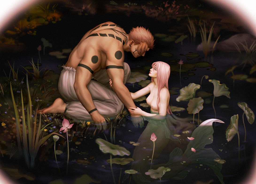 madaras_wife's tweet photo. mermay themed oc x canon :3 #sukuna #yumetwit 🪷 https://t.co/BA9SqSobpt