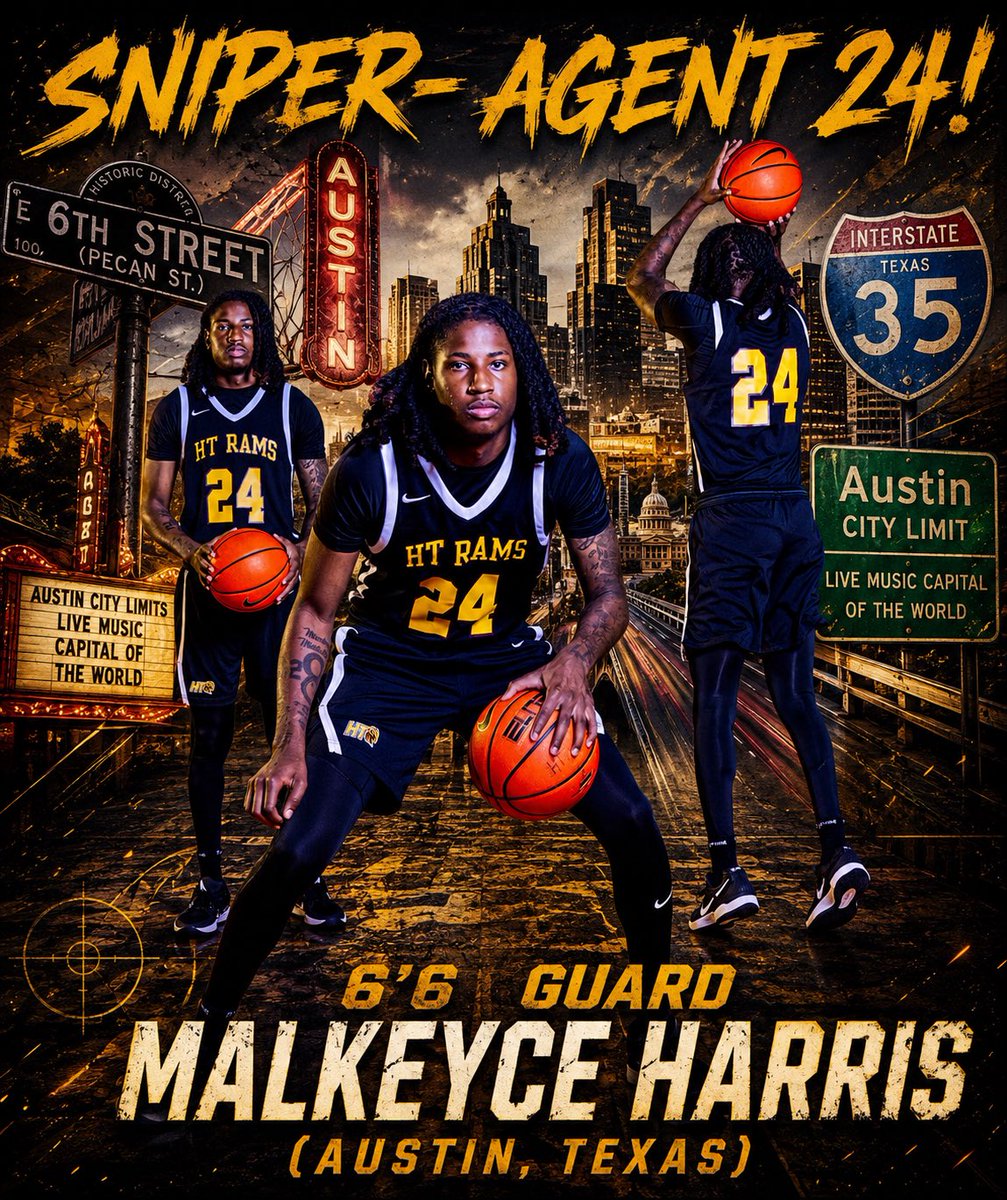 htbasketballram's tweet photo. Sniper! Agent 24 🏀 is running it back at HT, putting on for his city!!  Austin native 6’6 guard Malkeyce Harris @LBJJagsHoops 🟣 has been in the lab 🧪 🥼and ready to help his team compete #SHOOTER💦 AGENT24 #PuzzlePiece🧩

Best dressed, most drip 💧 on the team. Brotherhood 🐏 https://t.co/3q6pLtTTyI