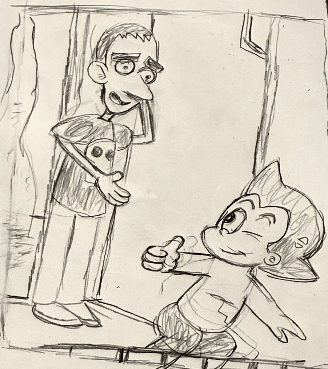 Pio045's tweet photo. There was an interesting lesson at #manga class today at #art school about making a story with simple #sketches of panels and since today a new #zerocalcare series released, I've decided to make a little #astroboy crossover story. https://t.co/V1Z8OMSwhW