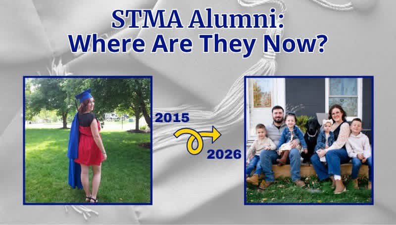STMASUPT's tweet photo. 𝗪𝗵𝗲𝗿𝗲 𝗔𝗿𝗲 𝗧𝗵𝗲𝘆 𝗡𝗼𝘄 𝗪𝗲𝗱𝗻𝗲𝘀𝗱𝗮𝘆𝘀? This week we feature 2015 graduate Danielle Chatterton Barnett! She pursued cosmetology &amp; credits “Mr. O” &amp; choir for creating a safe space. Interested in being featured? https://t.co/sAh9ht4r8J
#knightspride #WeAreSTMA https://t.co/VLfU1hYVKS