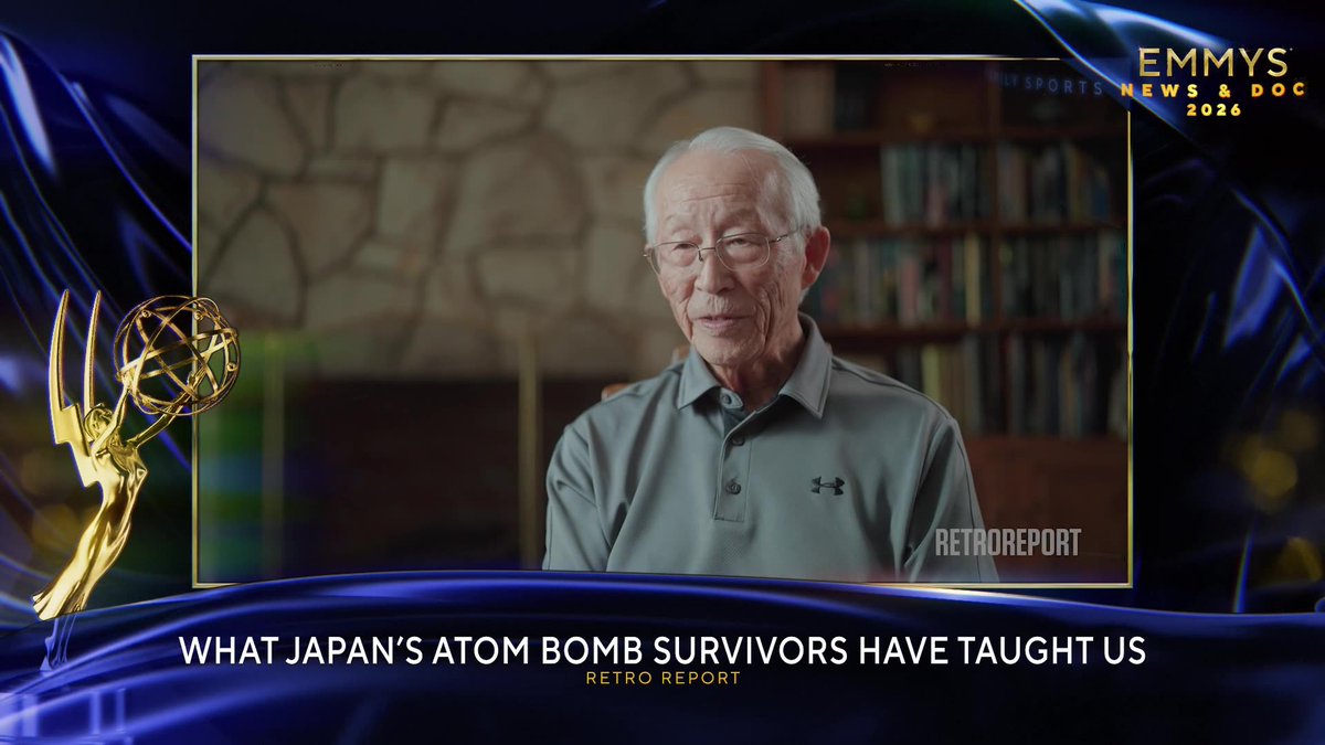 TheEmmys's tweet photo. The #NewsEmmys Award for Outstanding Light Feature: Short Form goes to What Japan’s Atom Bomb Survivors Have Taught Us (@RetroReport). https://t.co/jHRehrPFjy