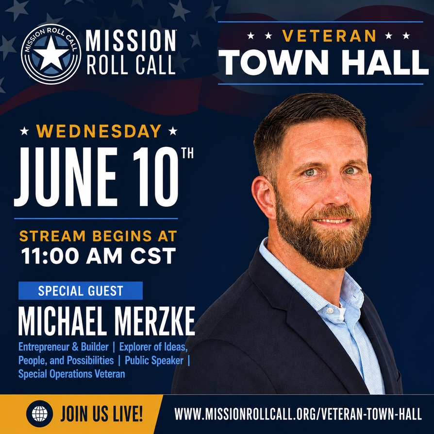 MissionRollCall's tweet photo. HBOT is getting a lot of attention in the veteran space right now. But people still have questions.

This Town Hall is about real conversations—recovery, brain health, and what veterans are dealing with after service.

Ray Whitaker + Michael Merzke

LIVE — June 10 — 12PM CST

Watch: https://t.co/VwU1HFme3D