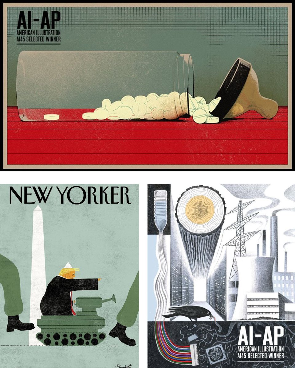 DirIllustration's tweet photo. Congratulations to our talented illustrators selected for American Illustration 45! We're proud to see so many Directory of Illustration artists among this year’s winners — a true celebration of creativity, craft, and storytelling at its best.

👉 See the full list and featured work on our blog:
https://t.co/D0nE7NA1m4 

In order of appearance (clockwise from top left):
(1) Joyce Hesselberth, Brian Stauffer, Randall Watson, Graham Roumieu
(2) Robert Neubecker, Sara Gironi Carnevale, Chiara Vercesi
(3) Sean Gallagher, Ellen Marello, Lisa Sheehan, Aad Goudappel
(4) Juan Bernabeu, Sam Kalda, David Plunkert

Congrats to their reps! Magnet Reps, Rapp Art, Salzman International, Renee Rhyner, IllustrationZone, David Goldman Agency, Folio Illustration Agency, Début Art

#americanillustration #ai45 #illustrationawards #directoryofillustration #illustrationcommunity #illustrators #creativitycelebrated #visualstorytelling