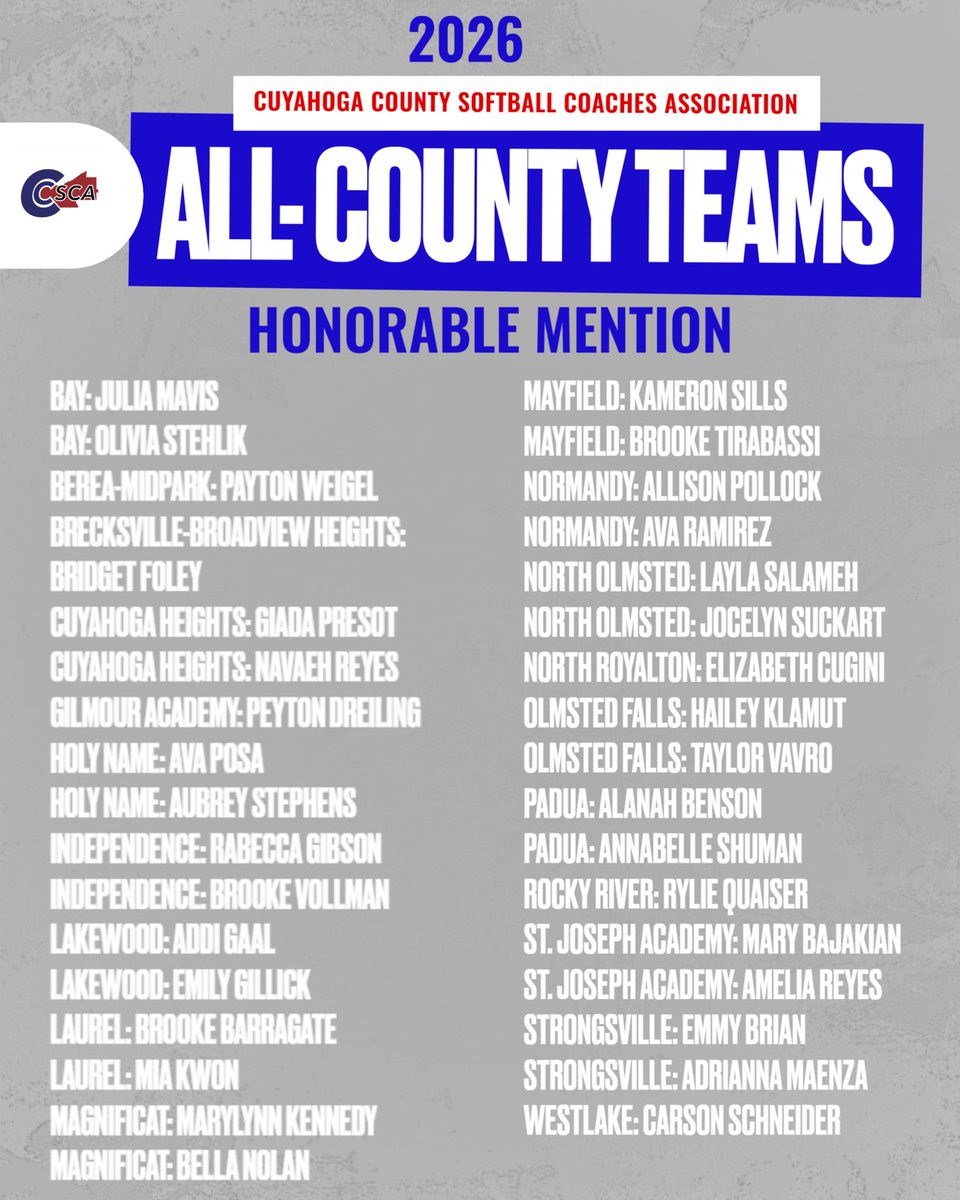 ccscaohio's tweet photo. ✨ 2026 ALL-CUYAHOGA COUNTY HONORABLE MENTION✨ https://t.co/mLI0PCjfAc