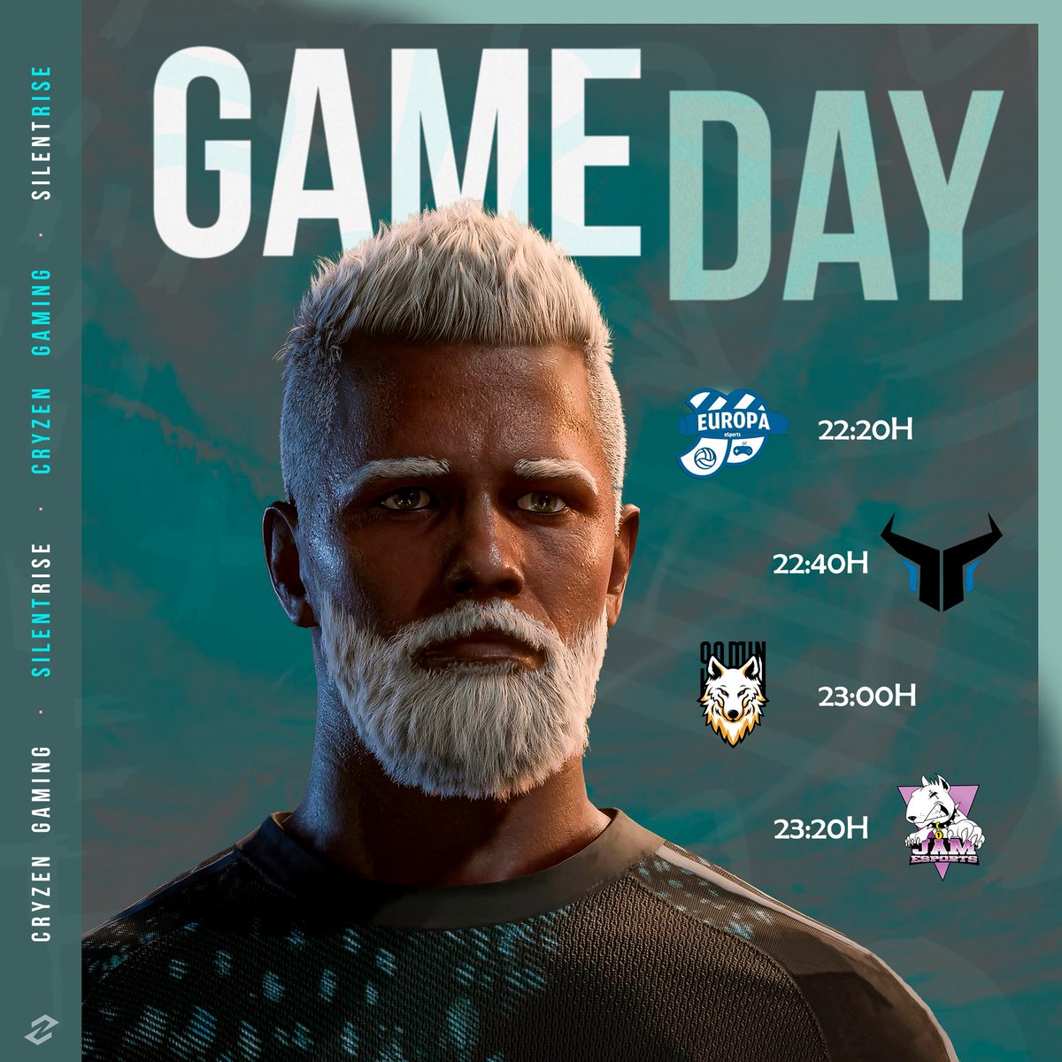 CryZeNGaming's tweet photo. #GAMEDAY

🏆 @VPG_Spain Masters Zero
🆚 @EuropaEsports | 22:20h

🏆 @PLG_Spain 
🆚 @ZenturionsES | 22:40h

🏆 @VPG_Spain 
🆚 @FC90min | 23h
🆚 @JAM_eSports | 23:20h

#SilentRiseCZN https://t.co/cPZv9gHgOh