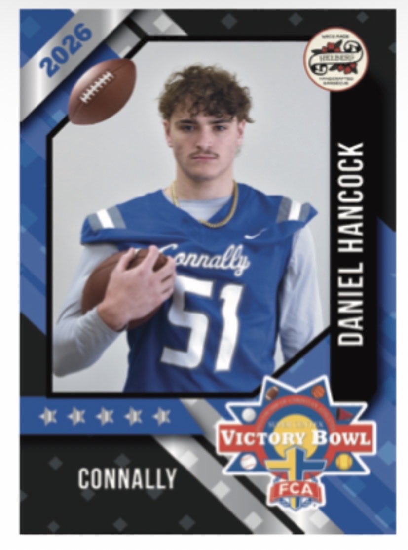 docshancock's tweet photo. Final football game-FCA Victory Bowl, Saturday 10 am Waco (blue team) @DHancock2026 https://t.co/HTcj7yuWu1
