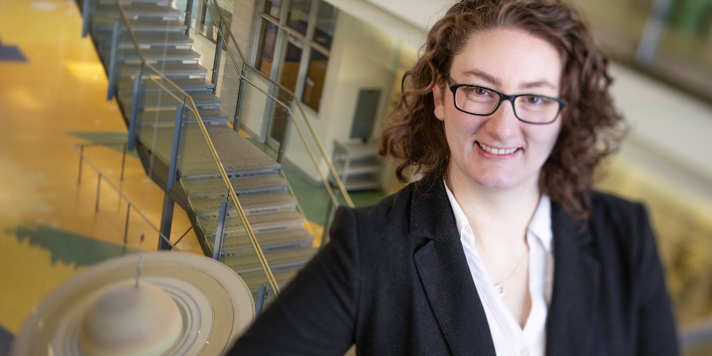 UAlberta_Eng's tweet photo. Working to improve the application of AI in interpreting huge amounts of data gathered by satellites, Abigail Azari, an assistant professor in @UAlberta's Faculty of Engineering and @ualbertaScience, wants to help answer important scientific questions about what can affect our planetary neighbourhood, like space weather. 

Azari is one of 25 new faculty members focused on advancing AI research, announced last week at the Upper Bound conference hosted by the Alberta Machine Intelligence Institute (Amii).

Read more: https://t.co/LDJnGvCHeQ