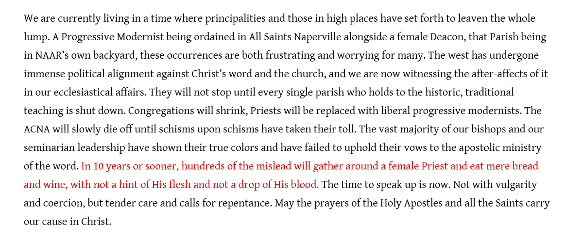 DOMA_Misconduct's tweet photo. Breaking: @AnglicanReform has issued a response to the ACNA's appointment of a pro-WO interim to lead the DWGC:

"The vast majority of our bishops &amp; our seminarian leadership have shown their true colors and have failed to uphold their vows to the apostolic ministry of the word." https://t.co/6mbrnlAs1F