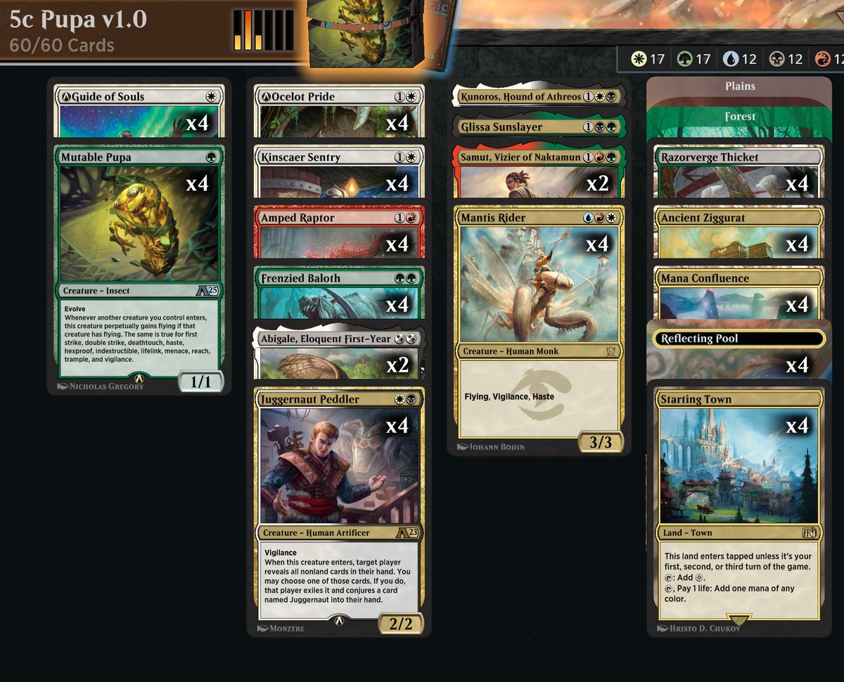 MTGJankTank's tweet photo. 5c Pupa v1.0   
[Historic]      

https://t.co/5ToIOqeTgE 

#mtg #mtga #mtgarena #magicarena #magicthegathering #secretsofstrixhaven https://t.co/Et177L1P8o