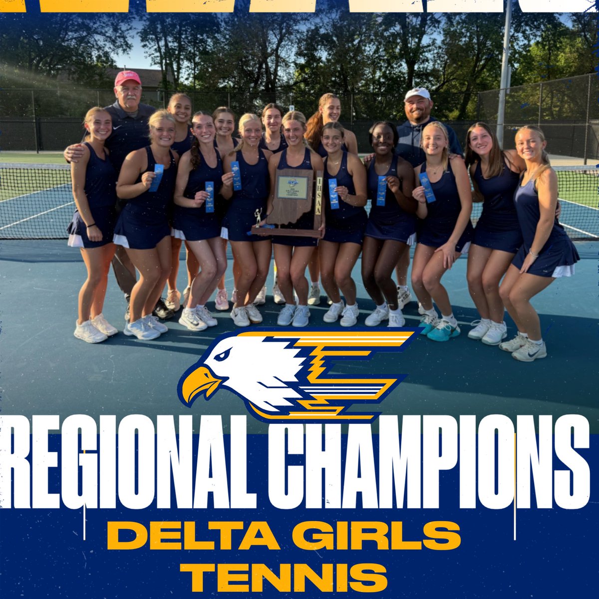 DeltaEagles_'s tweet photo. 🚨𝘾𝙃𝘼𝙈𝙋𝙄𝙊𝙉𝙎𝙃𝙄𝙋 𝘼𝙇𝙀𝙍𝙏🚨

🎾🦅 𝔾𝕚𝕣𝕝𝕤 𝕋𝕖𝕟𝕟𝕚𝕤 | 📍𝐍𝐨𝐛𝐥𝐞𝐬𝐯𝐢𝐥𝐥𝐞

🏆 » 2026 IHSAA REGIONAL CHAMPIONS 

🦅>>Delta - 4
     >>Westfield 1

🦅 #ᴇᴀɢʟᴇᴘʀɪᴅᴇ https://t.co/lEUN6nslCD