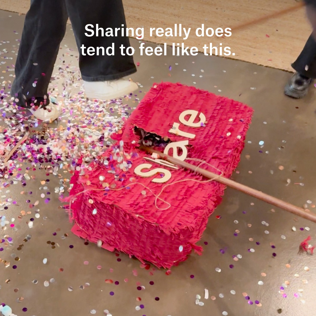 Dropbox's tweet photo. This is what it feels like to share more with Dropbox.