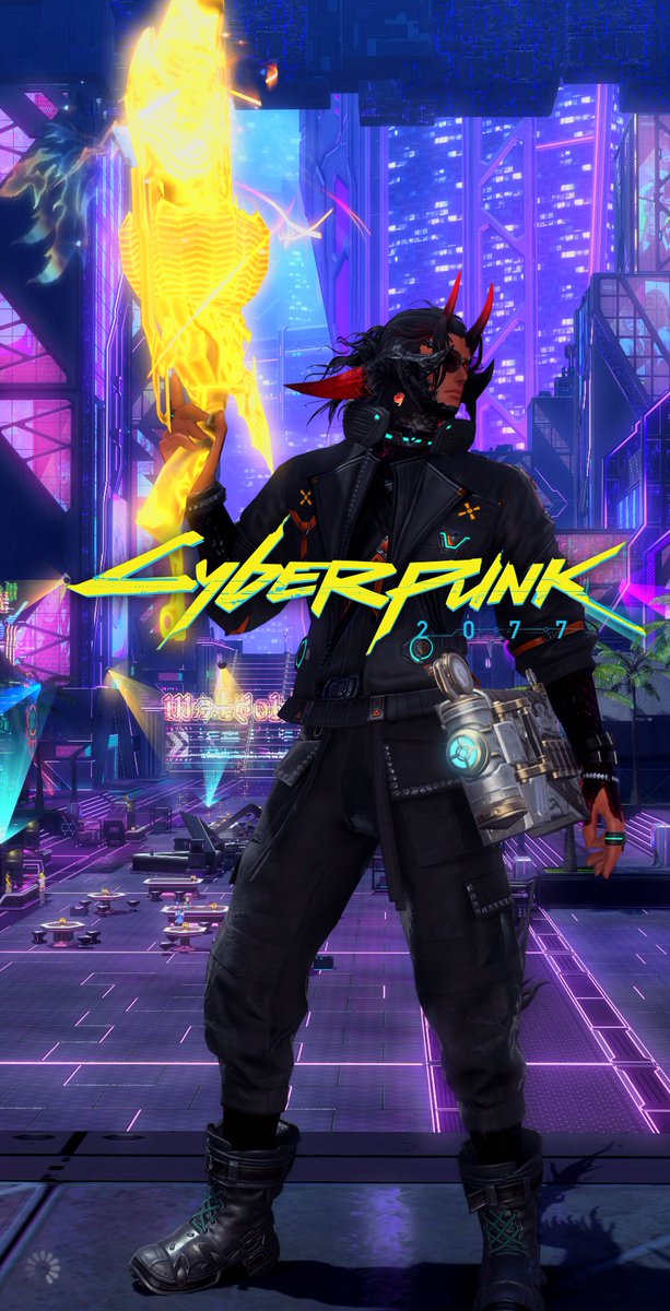 FlashJumpGaming's tweet photo. Had a fun little photoshoot for #Cyberpunk hype collab on @Wuthering_Waves on #FFXIV 😎😁 https://t.co/GZQoIuCTyd