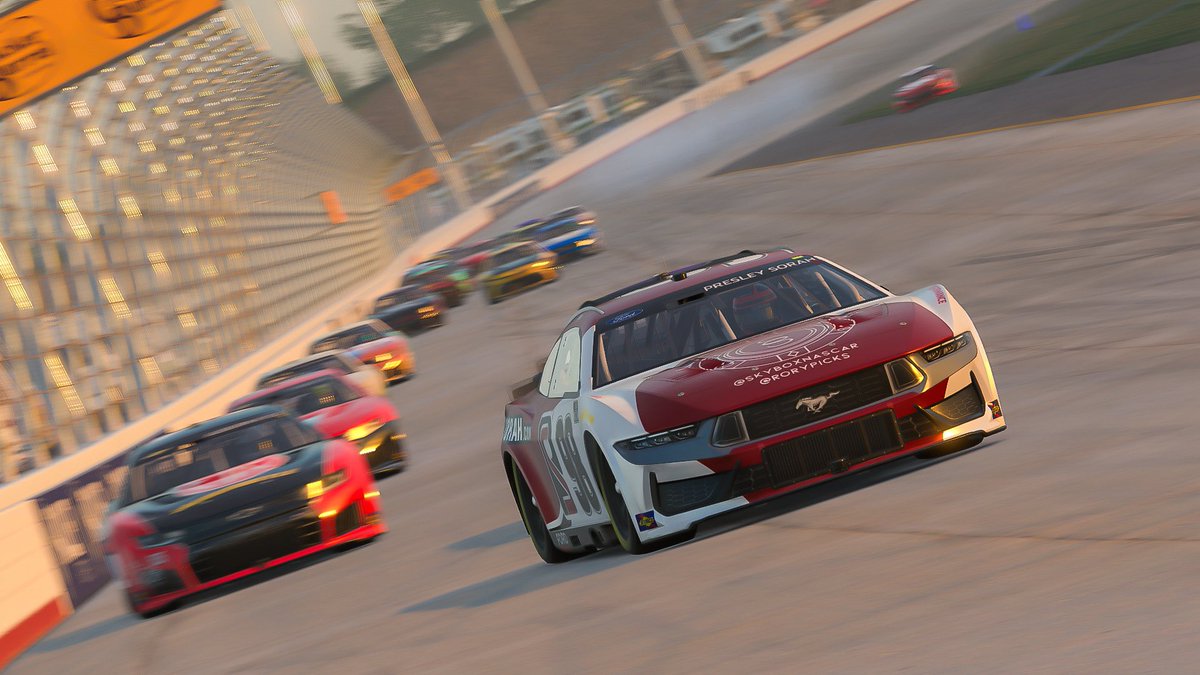PresleySorah's tweet photo. .@CreatorSeriesGG W!!!!!!! 🏆 🏁 

First start ➡️ first win in the @iRacing Creator Series NASCAR season! Side by side and banging doors for the last 2-3 laps, nosed it out by 0.019 at the stripe. Fantastic race and even better finish. Honored Rowdy on lap 18 too🤘

#Sim2Reality https://t.co/WdPY4v5AEA