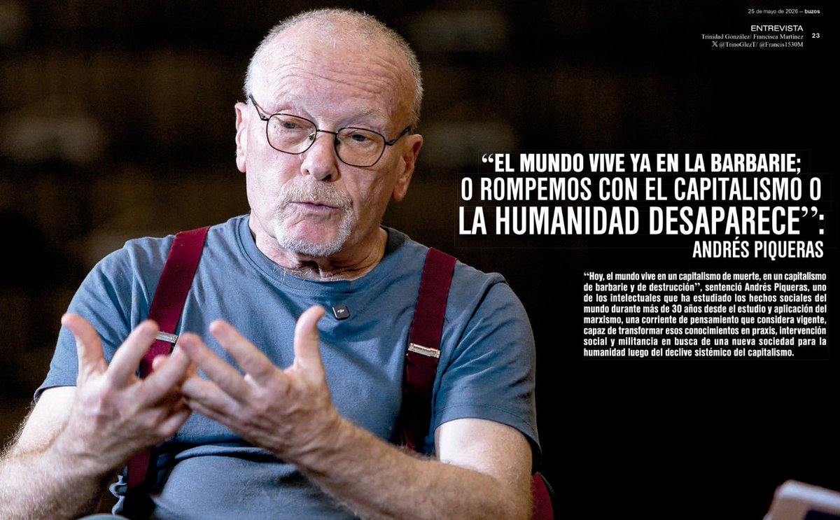 LuisEnColima's tweet photo. #PorUnMundoMejor
"El mundo vive en la barbarie: o rompemos con el capitalismo o la humanidad desaparece" : Andrés Piqueras

Lee la entrevista en @BuzosNoticias  https://t.co/yBXYGaKsiY… https://t.co/sBo1bXldZk