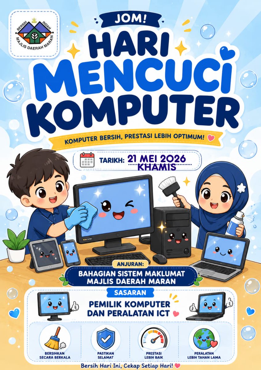 MDMaran's tweet photo. Hari Mencuci Komputer https://t.co/0cXRVHg6dc