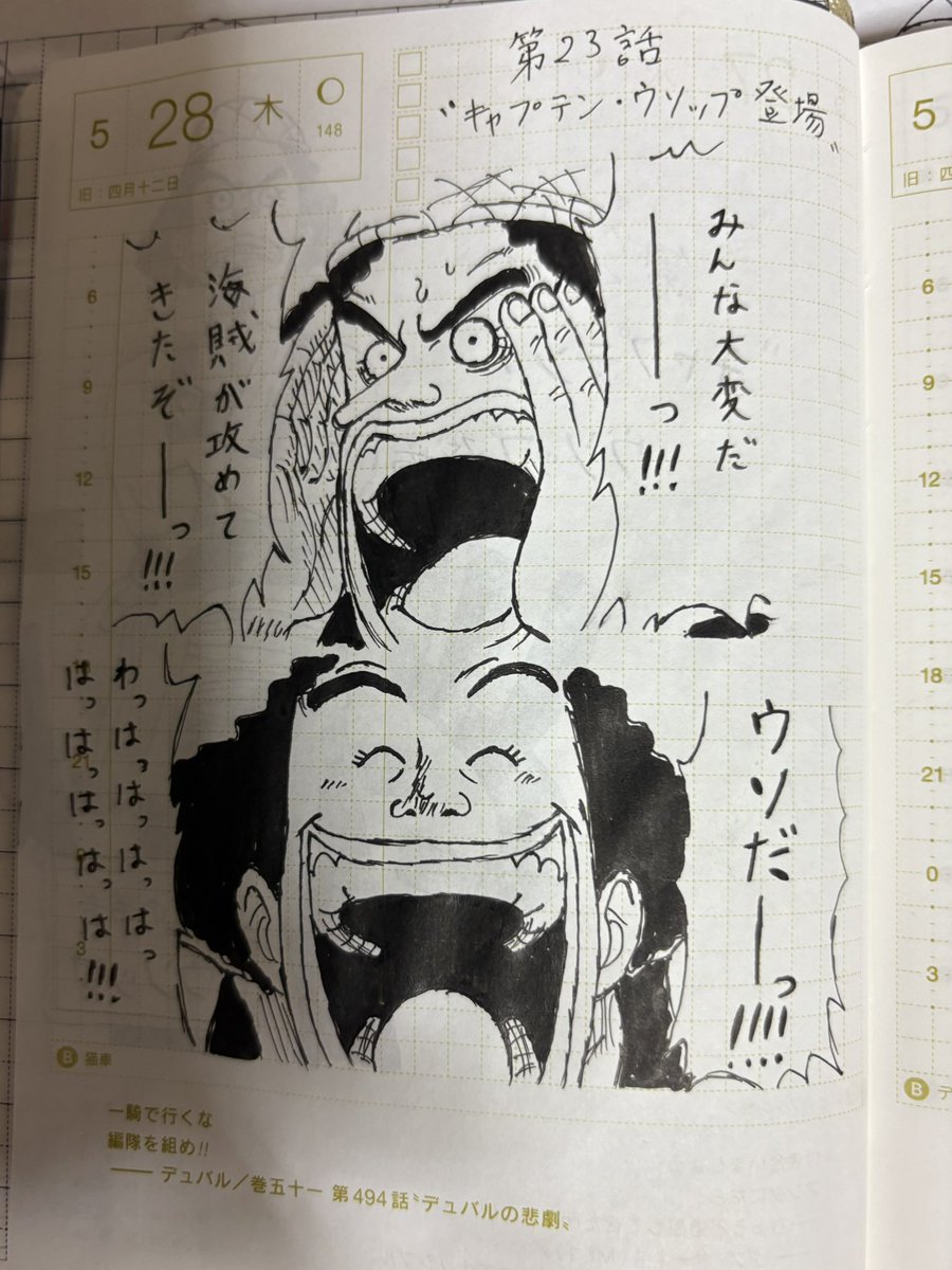 ねじのワンピ絵日記 148日目 第23話〝キャプテン・ウソップ登場