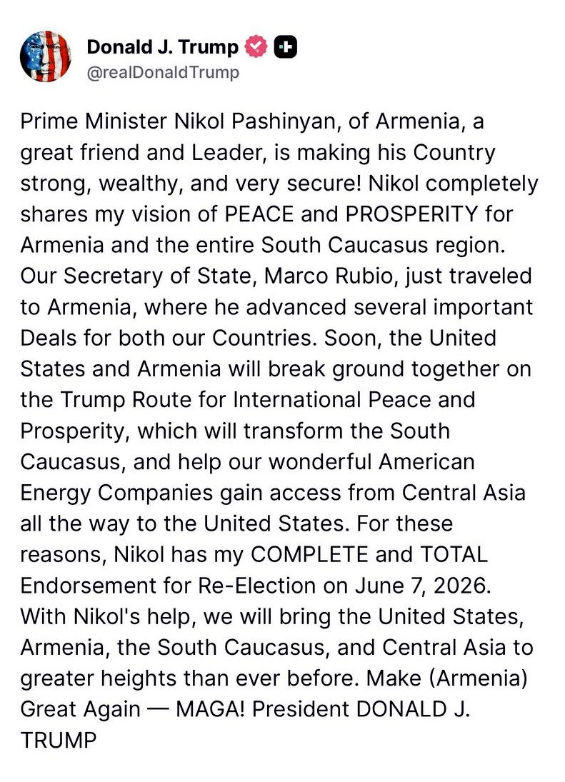 Nikol Pashinyan tweet media