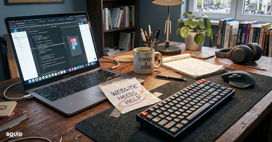 SquidDigi's tweet photo. If you're embarrassed to share your website, it’s time for a rescue. 

You don't need a total overhaul—just smart improvements to ensure your site reflects your true quality and pulls its weight again.

#WebsiteSupport #SmallBusinessGrowth #SquidDigital https://t.co/5WA5faXsz3