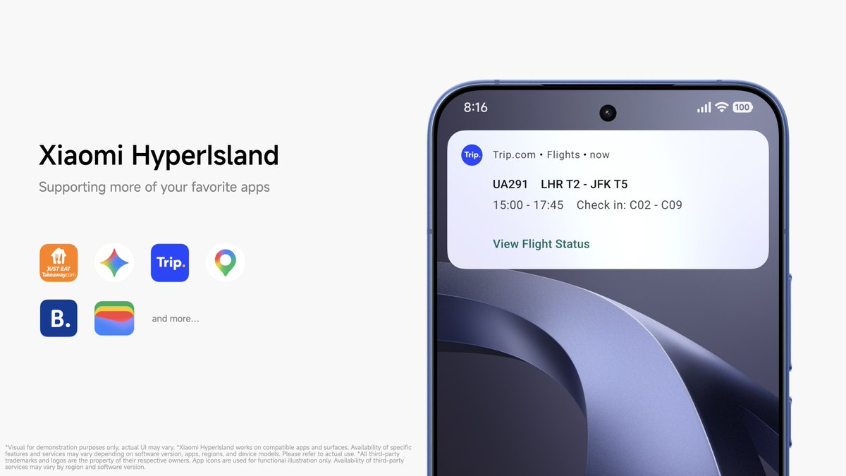 Xiaomi's tweet photo. Ready for exciting updates with #XiaomiHyperOS3?

Xiaomi HyperIsland now supports more apps. Xiaomi HyperAI gets even smarter for everyday productivity and creativity. And on the Pro, you can enjoy native AirDrop file sharing with Apple devices.

#XiaomiLaunch https://t.co/dQCFd6PfCW