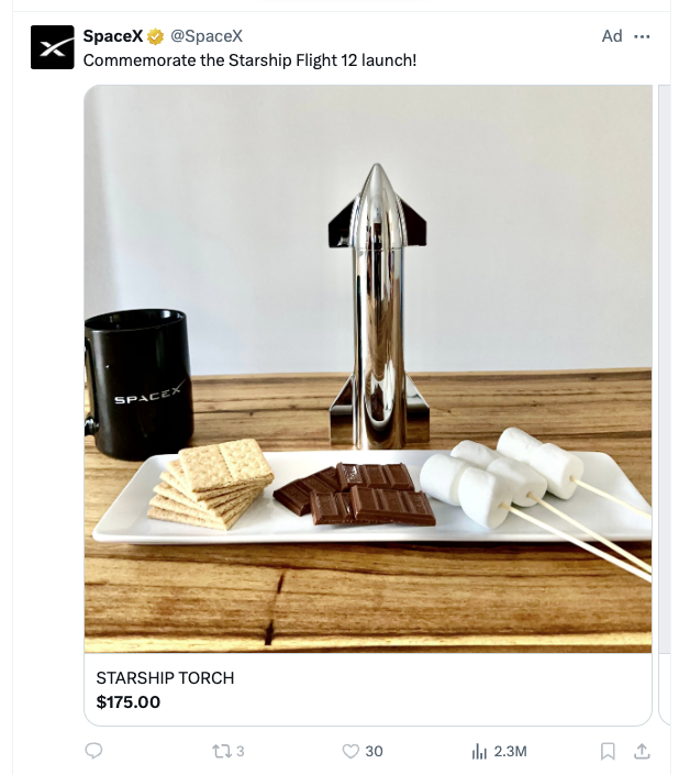 dasmersingh's tweet photo. Just saw a @SpaceX ad for the Starship Torch and 20 seconds later @useallowance bought it for me through the new in-app chat 🚀

With AI agents making impulse purchases this easy, I'm gonna need parental controls for myself now 😅 https://t.co/I62W7jrE9L