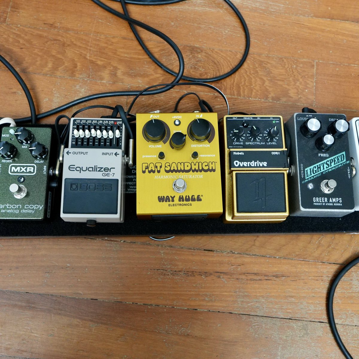 GregoryLeow's tweet photo. Just dialed in a great heavy tone for this one song that our band does - @muse - Feeling Good
I run my Way Huge Fat Sandwich (Harmonic Saturator) boosted by the Greer Lightspeed into the Boss GE-7 with the mids pushed just a touch. The combination is massive - thick, https://t.co/95Y28Eze8v