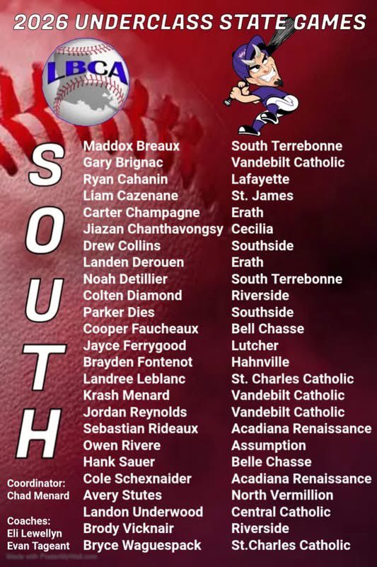 14_0productions's tweet photo. 2026 LBCA ⚾️Underclassman State Games at Northwestern St on June 1-3 https://t.co/AvGEi8cdXl