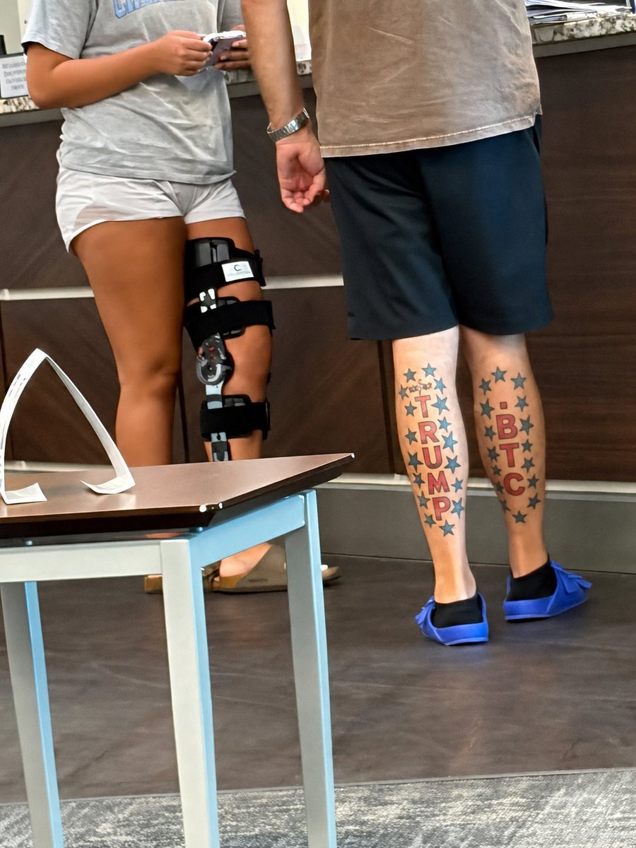 ordinalpunk72's tweet photo. got my BTC domain tatted LFG! @realDonaldTrump 
TRUMP.BTC 
on both legs to celebrate the launch of @btc_native https://t.co/glFPQ5Jpv4 marketplace https://t.co/li2DylNkZW
