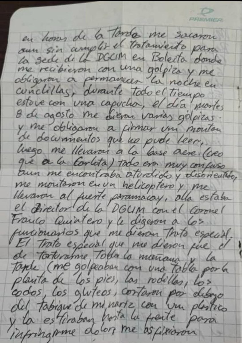 ElNacionalWeb's tweet photo. #27May | La carta del preso político Darwin Solís que denuncia torturas de la Dgcim desde su detención en 2017. "Martillaron las uñas de mis manos con los cañones de los fusiles”, relató https://t.co/72Zpb5wKZK https://t.co/iQAVolIYQN