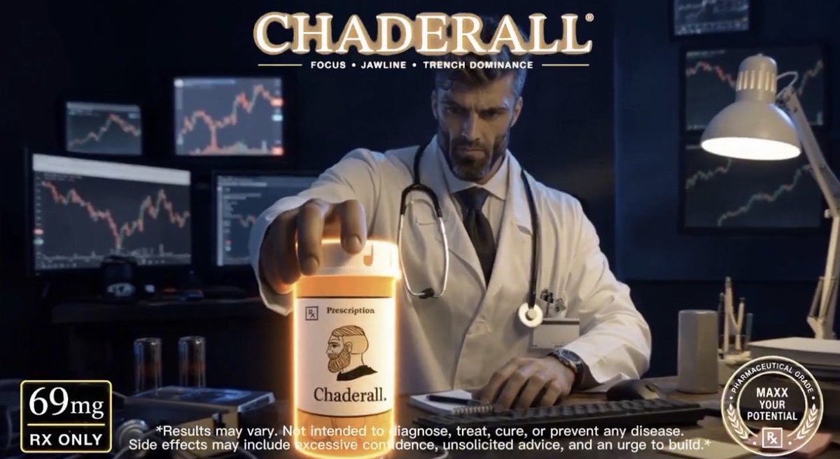 ChaderallRxSol's tweet photo. @as400495 For the chads that are down bad, affordable CHADERALL®️ may be coming to a TrumpRx near you. https://t.co/IqYJ10j8uX