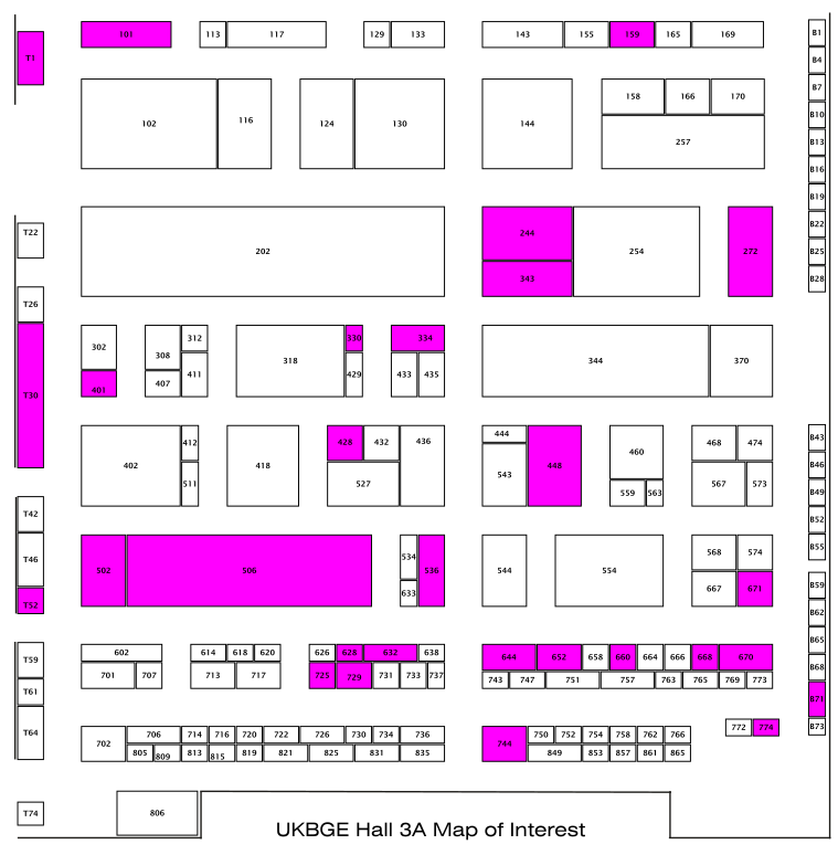 GMMoley's tweet photo. Finally finished this years Map of Interest for #UKGamesExpo. All the halls, all the stuff I spotted that I either wanted to buy or looked interesting to me. So you're aware I'm on a BIG miniatures painting kick at the moment so the maps reflect that. https://t.co/LSH0MNUlgF