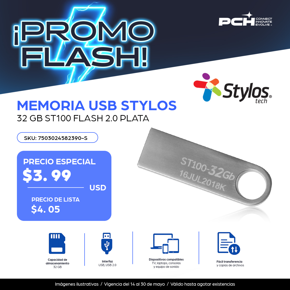 PCH_Connect's tweet photo. ⚡️ #PromoFlash | Guarda y transporta los archivos de forma segura con las memorias USB @StylosTech de 8GB, 16GB y 32GB.

Aprovecha aquí la promoción⬇️
https://t.co/SYJaT66tUI https://t.co/Cvp7MpKsfu