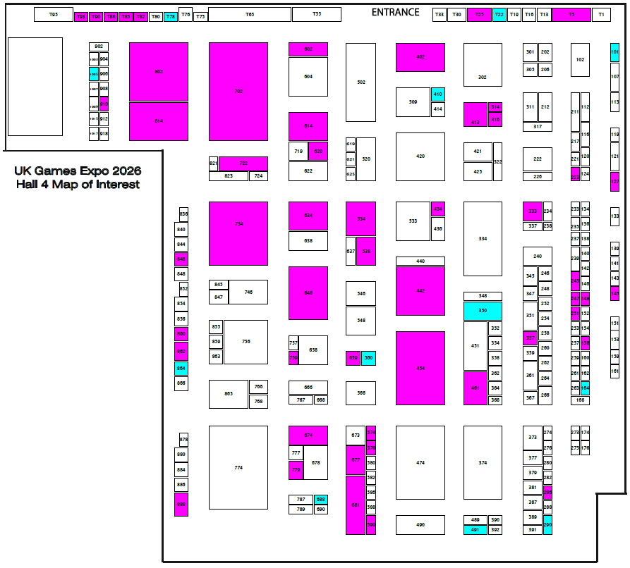 GMMoley's tweet photo. Finally finished this years Map of Interest for #UKGamesExpo. All the halls, all the stuff I spotted that I either wanted to buy or looked interesting to me. So you're aware I'm on a BIG miniatures painting kick at the moment so the maps reflect that. https://t.co/LSH0MNUlgF
